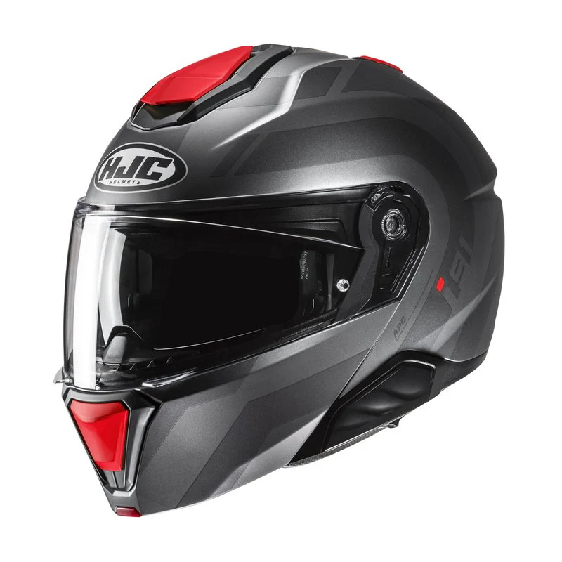 HJC i91, Arven Gray/Red MC1SF