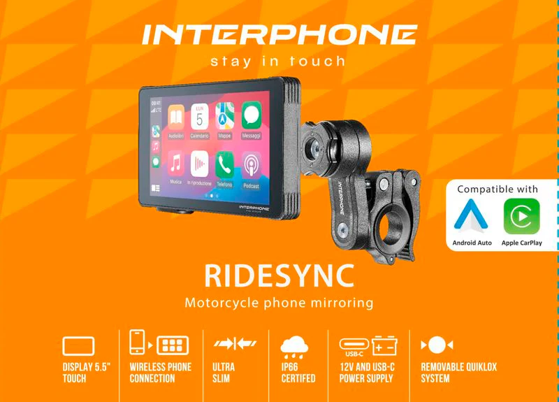 Interphone Ridesync 55 Näyttö CarPlay, Android Auto - Image 4