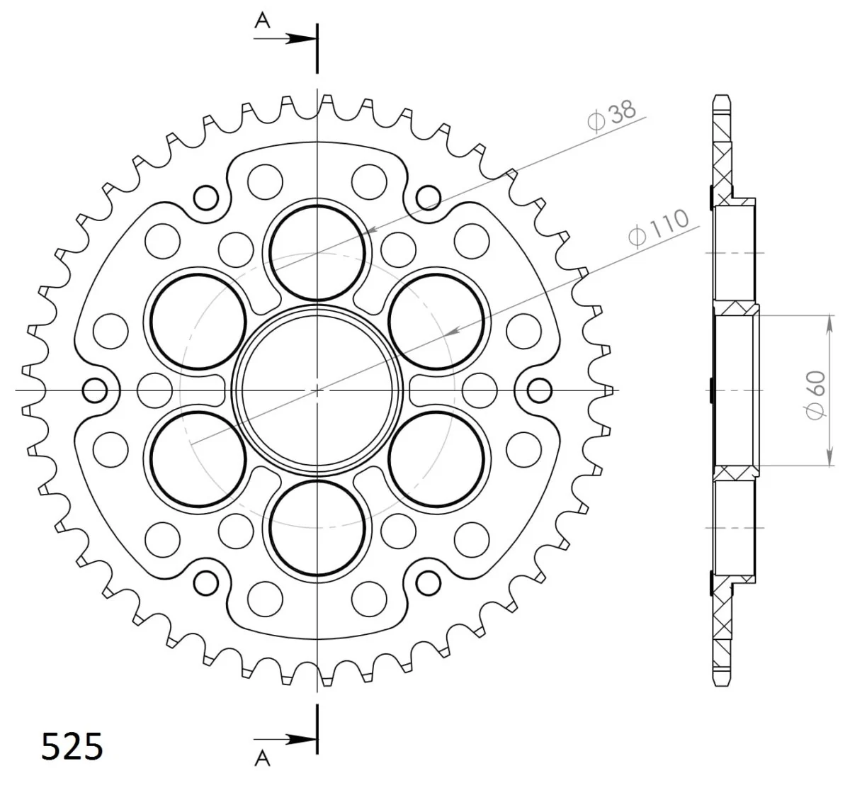 Supersprox Stealth takaratas Silver 737-525-RST-43-8