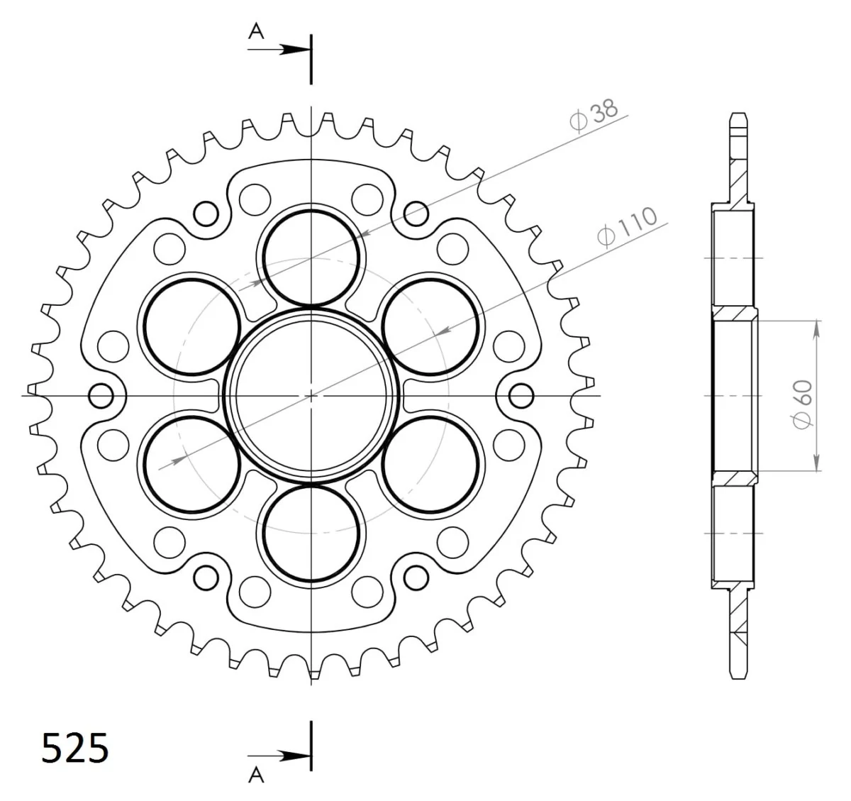 Supersprox Stealth takaratas Silver 755-525-RST-42-8