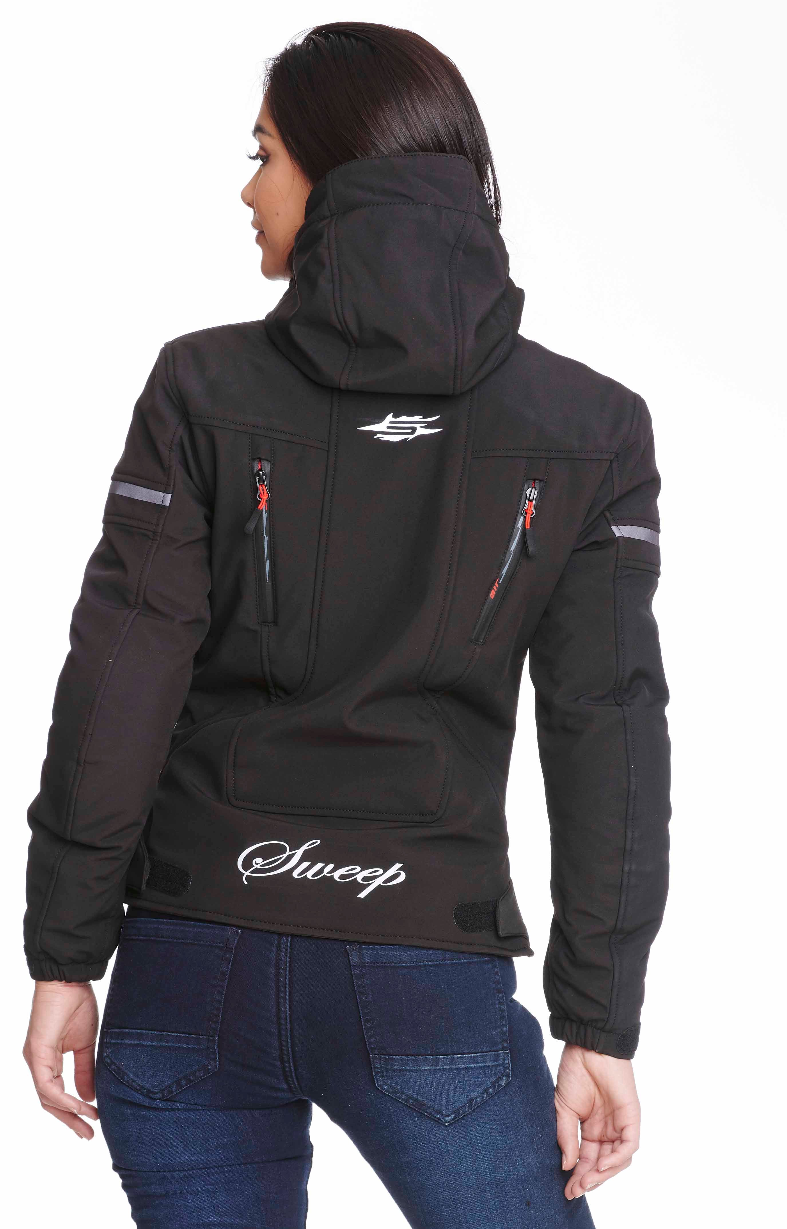Sweep Flawless naisten softshell ajotakki, musta/puna - Image 6