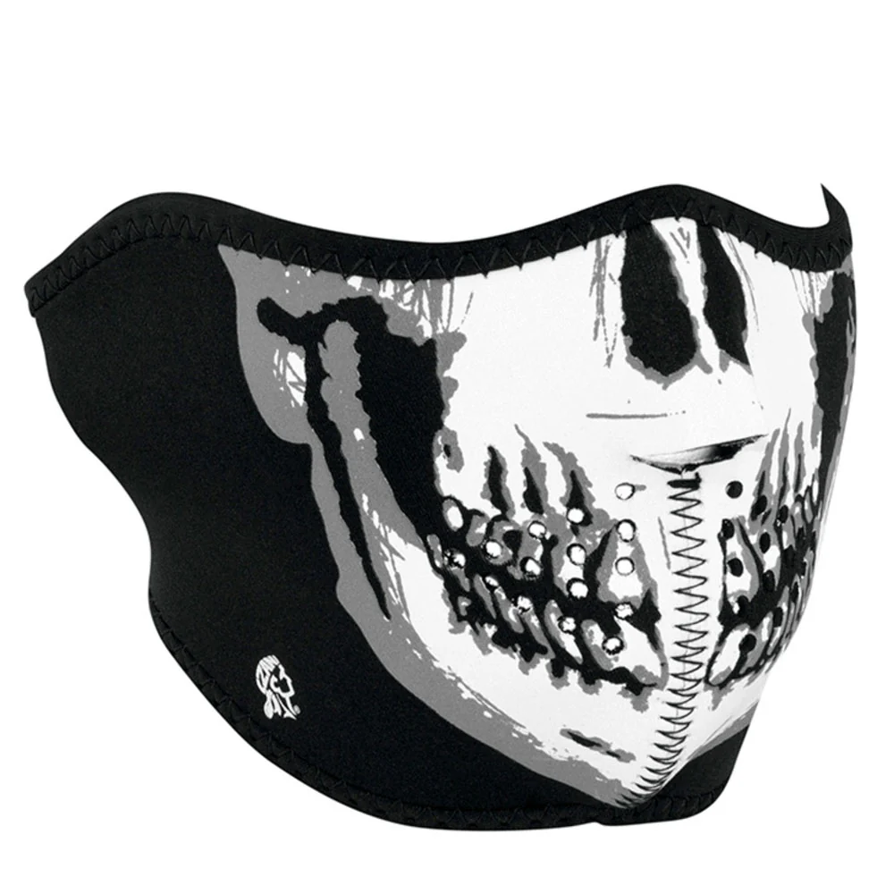 ZanHeadgear neopreenimaski, puolikas, Skull Face hehkuva